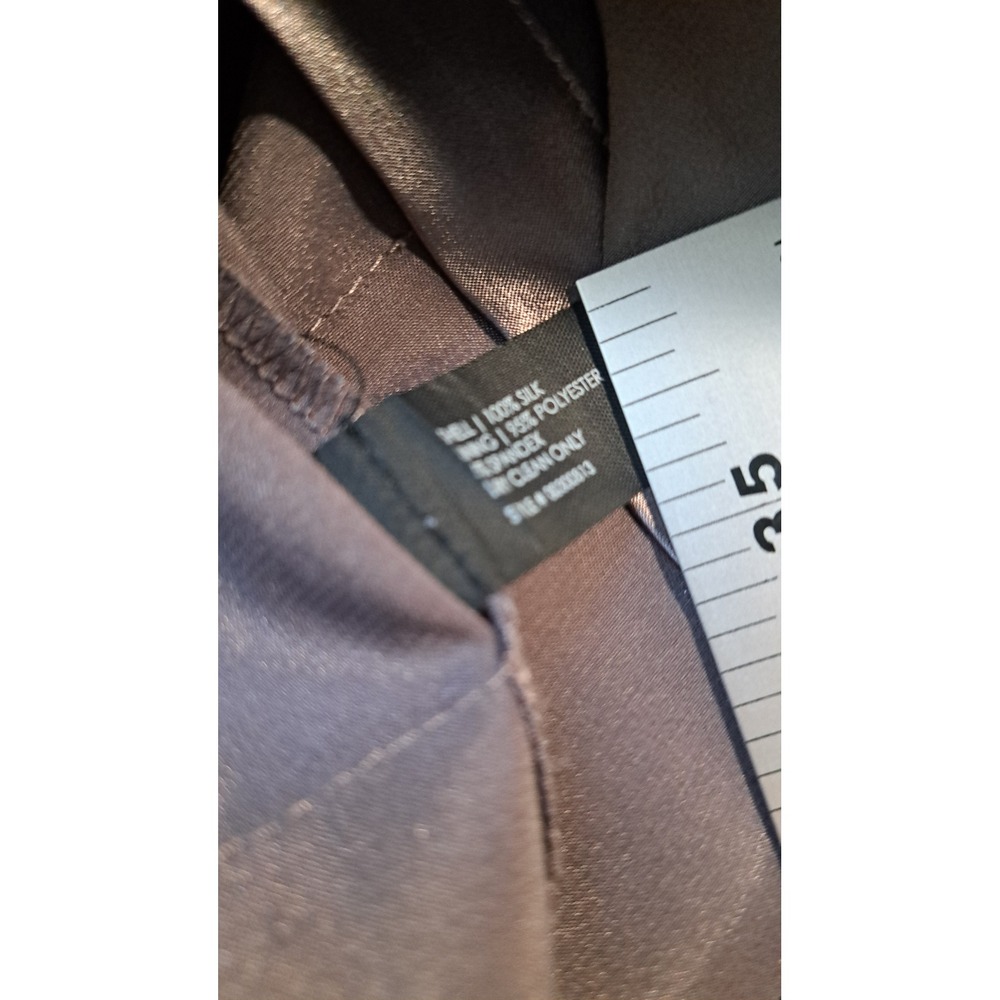 Club Monaco Grey‎ 100% Silk Tiered Ruffle Mini Skirt Size 2 Exposed Back Zip - Picture 7 of 8